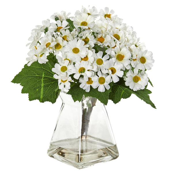 Daisy Artificial Arrangement in Vase (Set of 2)