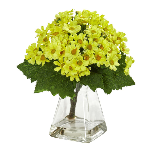 Daisy Artificial Arrangement in Vase (Set of 2)