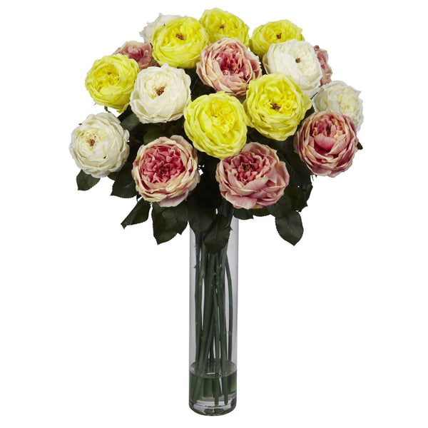 Fancy Rose Silk Flower Arrangement