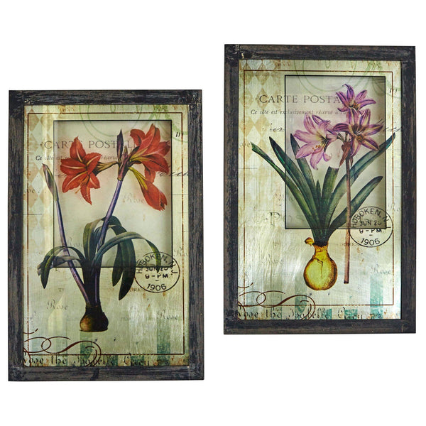 Framed French Floral Art Prints (Set of 2)