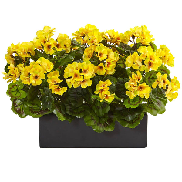 Artificial Geranium in Rectangular Planter UV Resistant (Indoor/Outdoor)