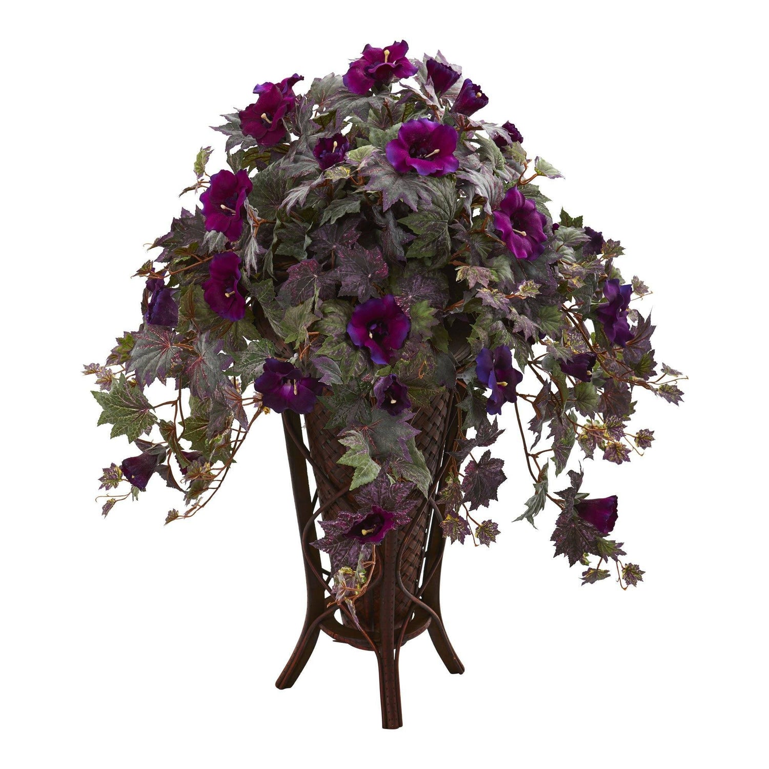 Gloxinia Artificial Plant in Stand Planter