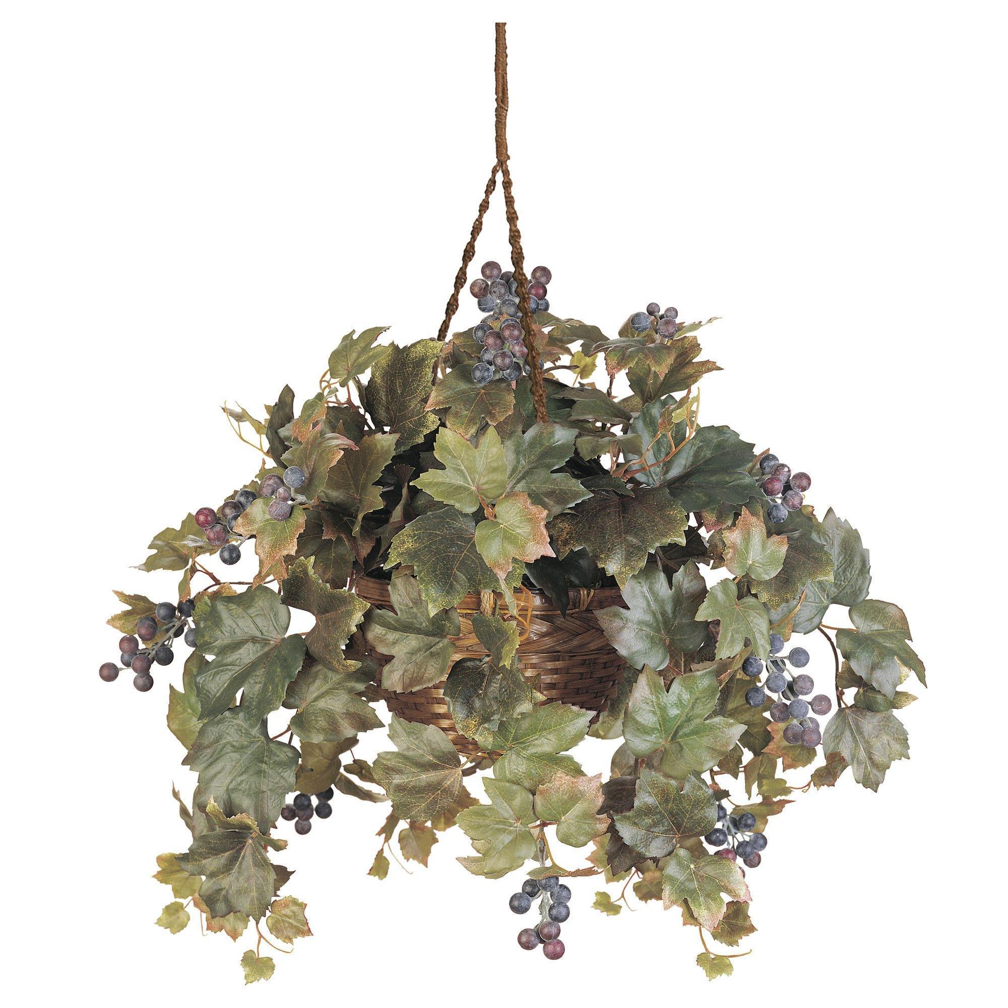 hanging grape plant Nearly Natural Grape Leaf Hanging Basket Silk Plant