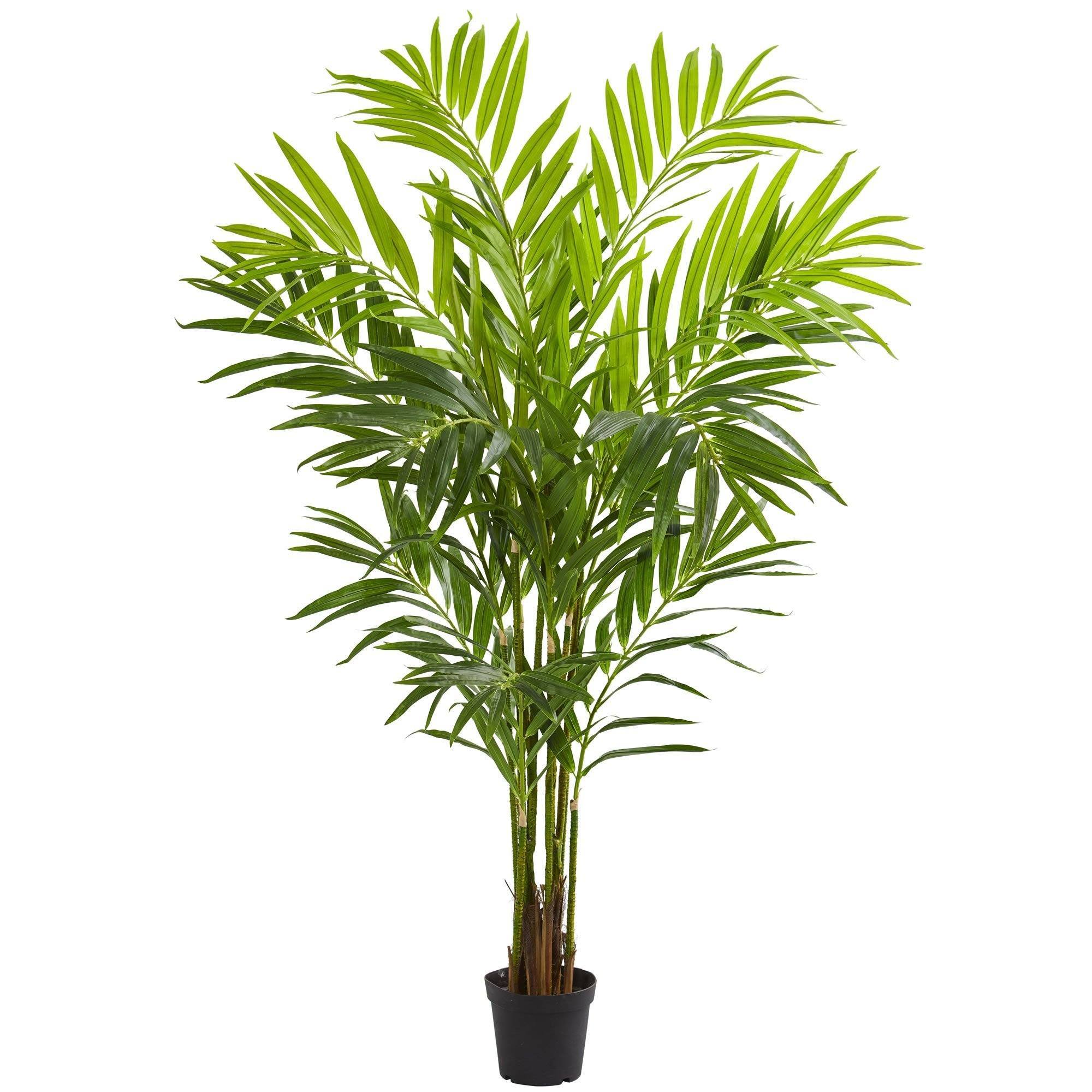 Nearly Natural Artificial King Palm Tree, Green
