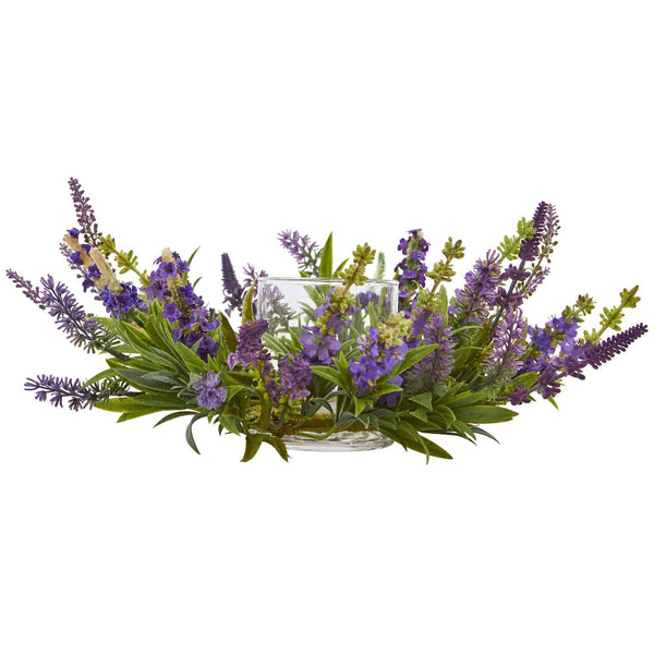 Lavender Artificial Arrangement Candelabrum