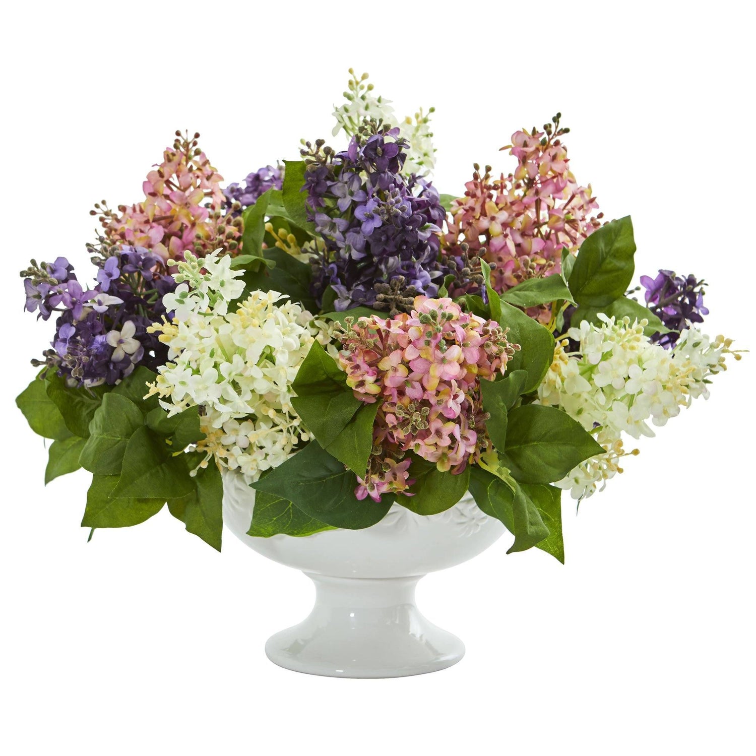 Lilac Artificial Arrangement in White Vase