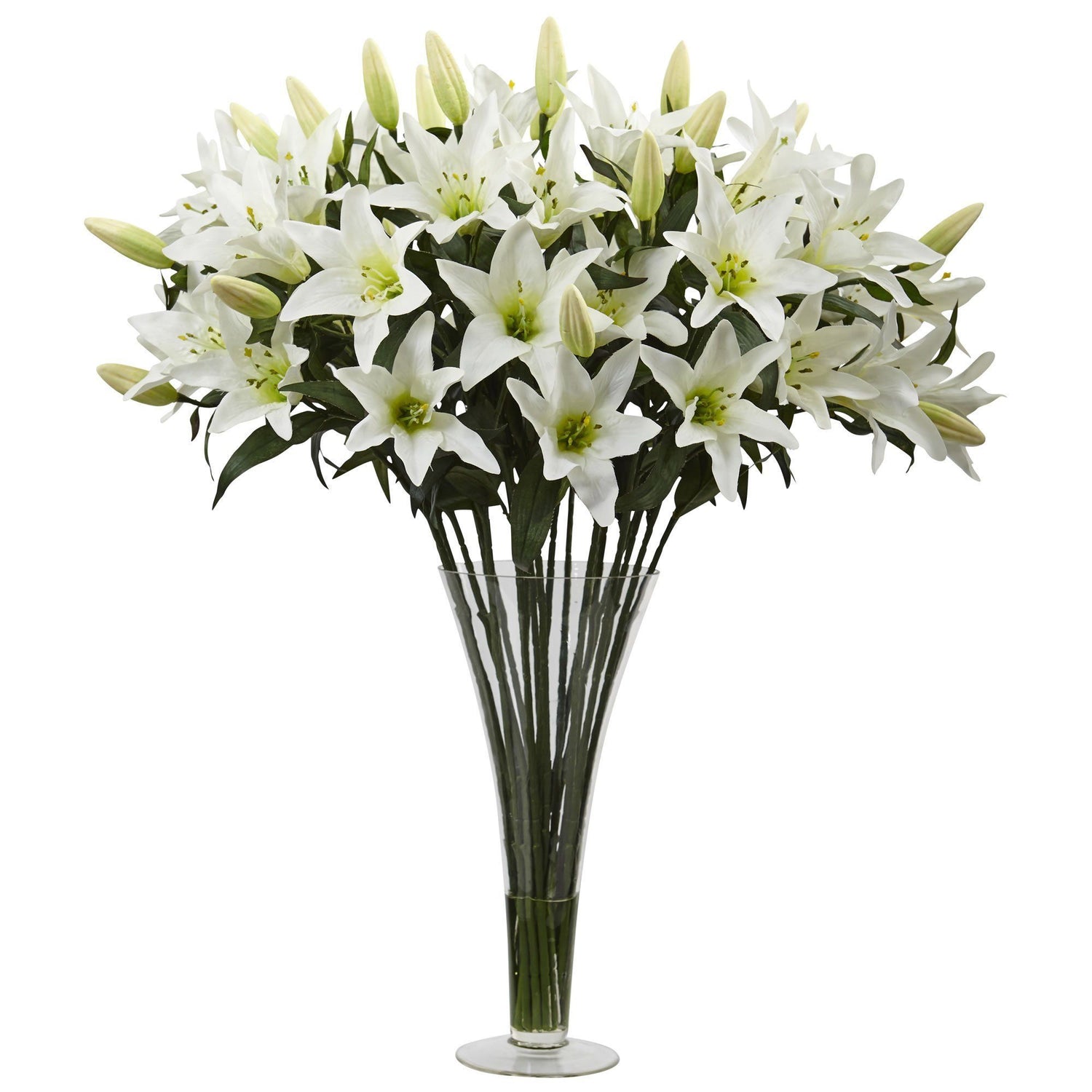 Lily Arrangement with Flared Vase