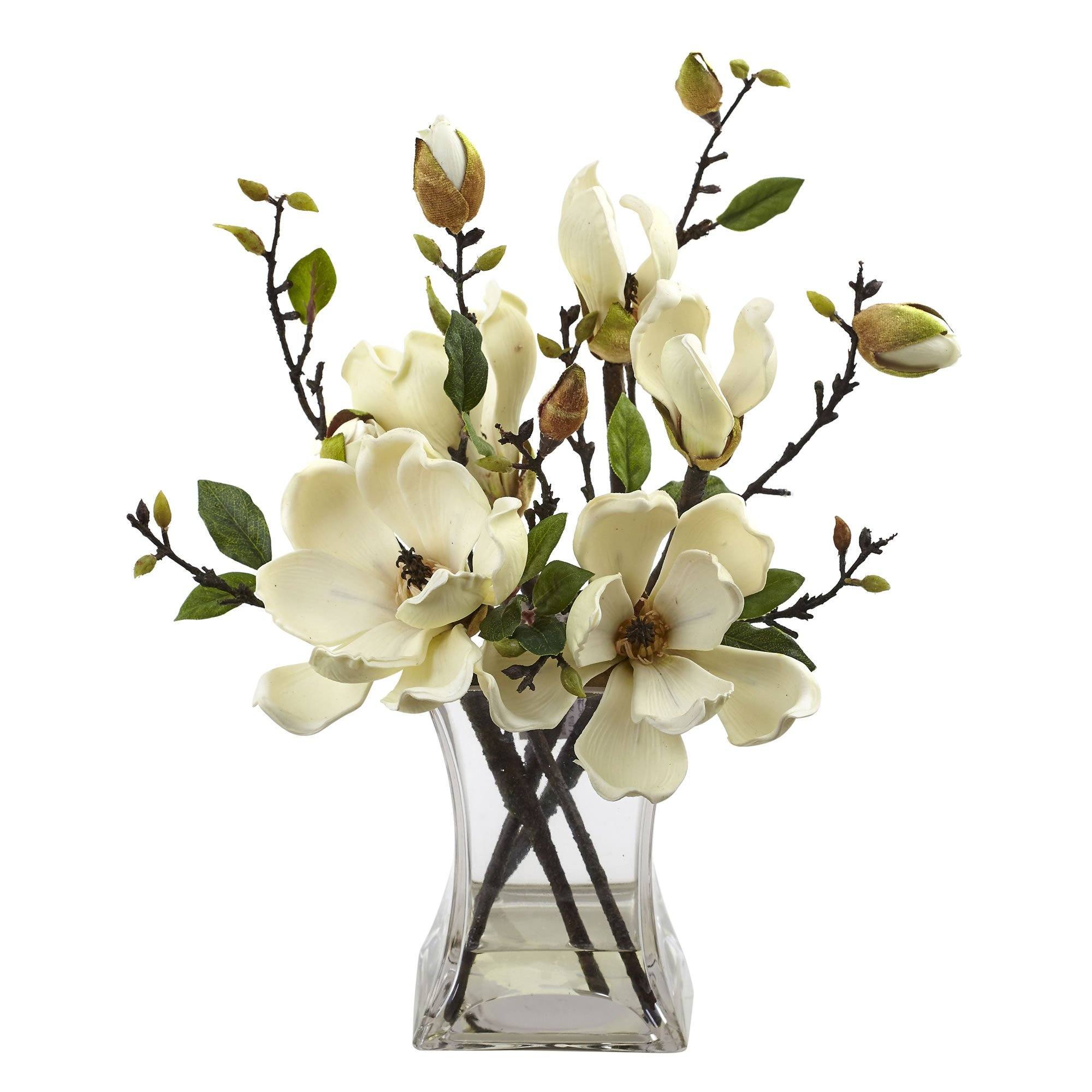 Nearly Natural Indoor 15 Mixed Floral Artificial Arrangement in Floral Vase