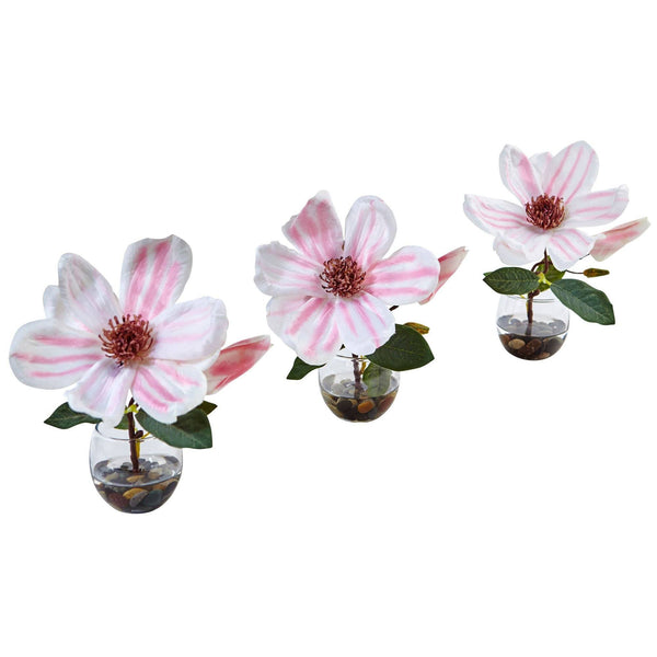 Magnolia in Votive Glass (Set of 3)