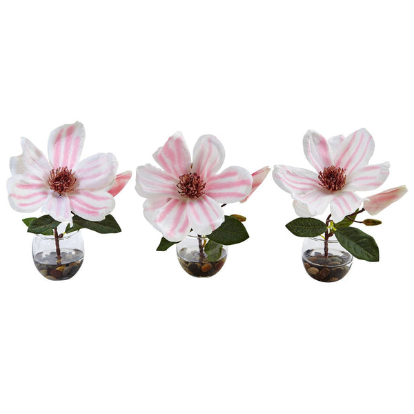 Magnolia in Votive Glass (Set of 3)