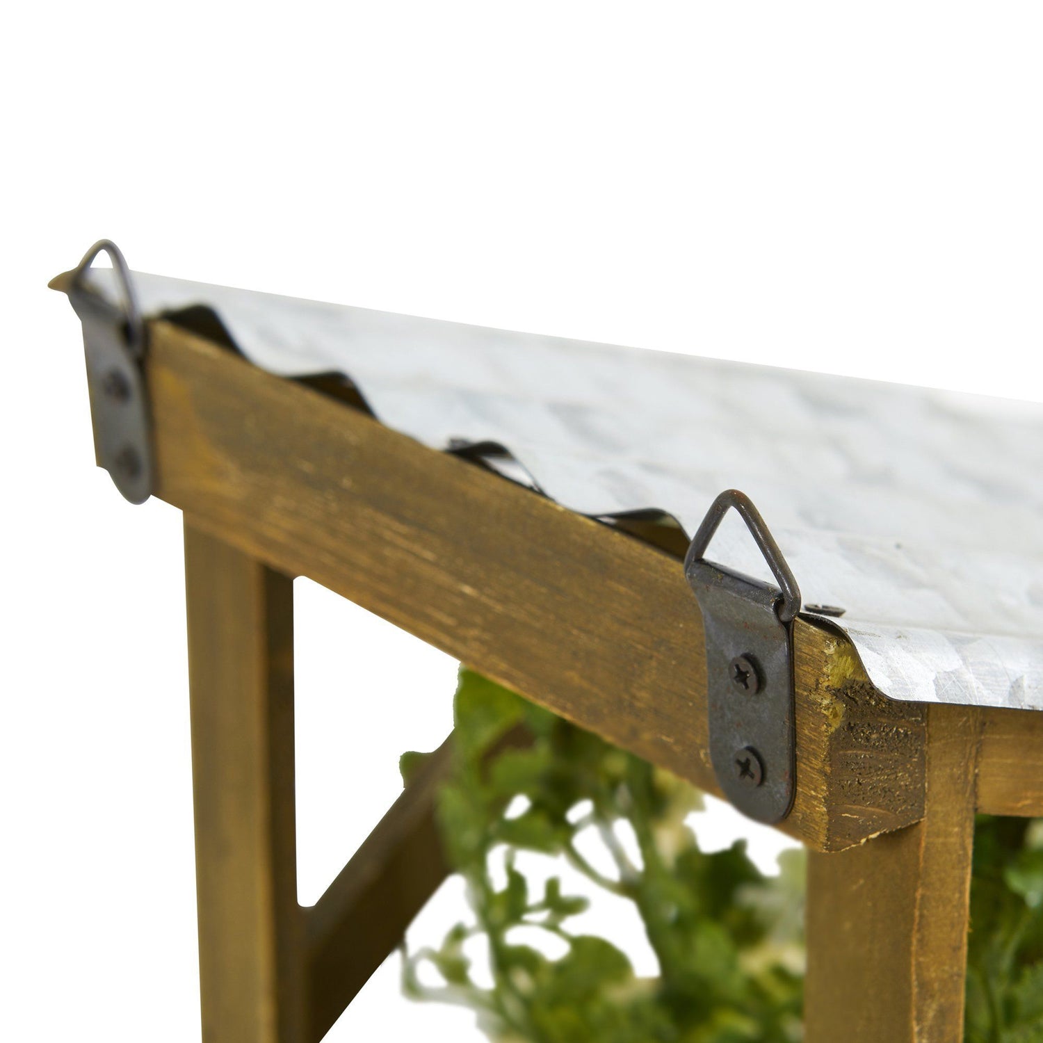 Mixed Flowers Artificial Plant in Tin Roof Planter