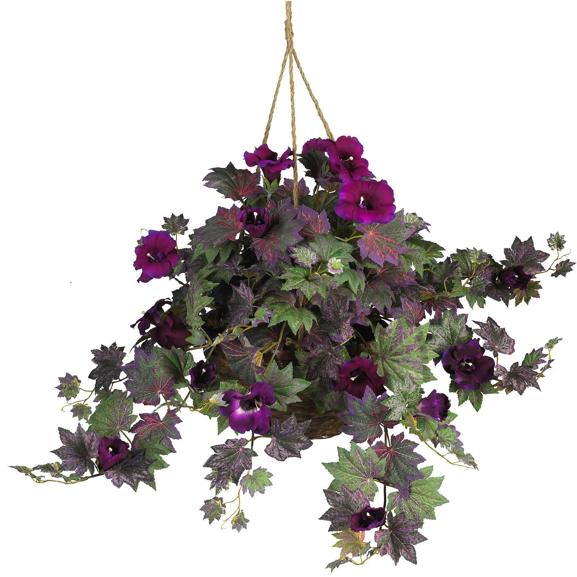 Morning Glory Hanging Basket Silk Plant Nearly Natural