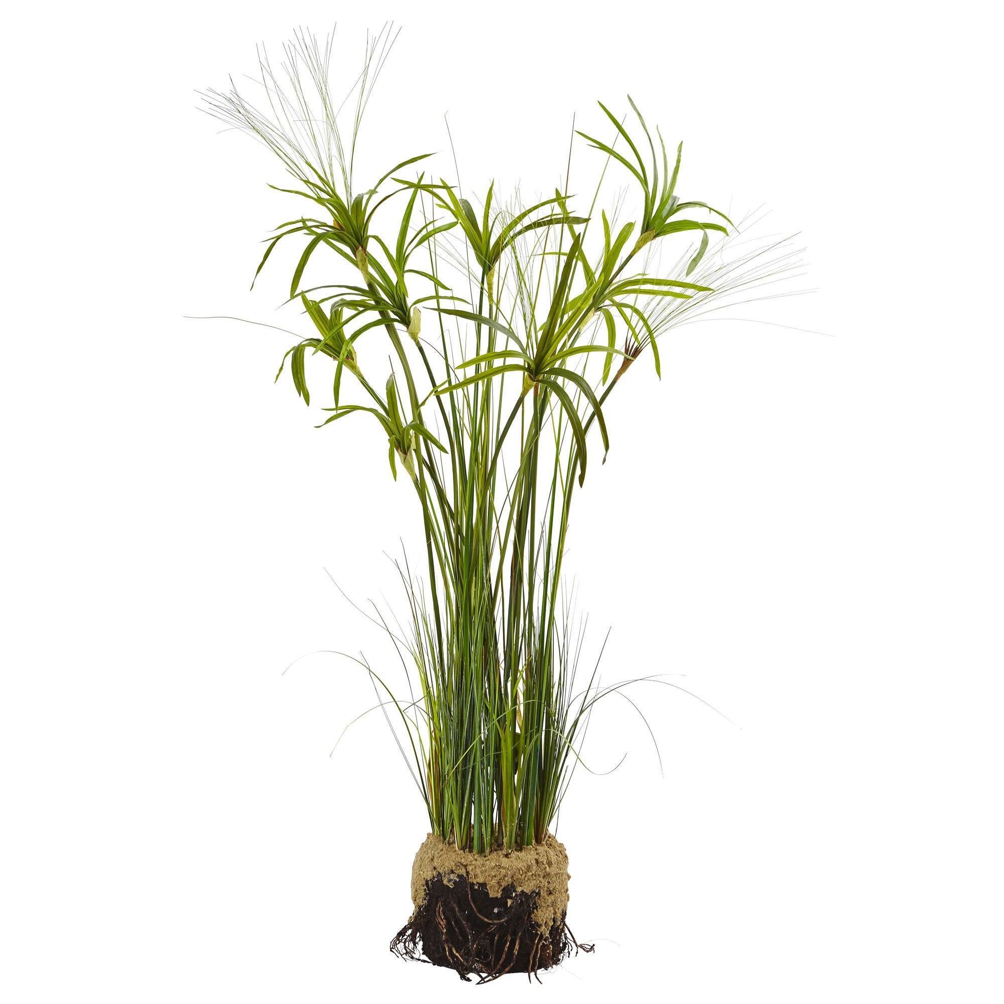 Nearly Natural Papyrus Plant with Faux Soil