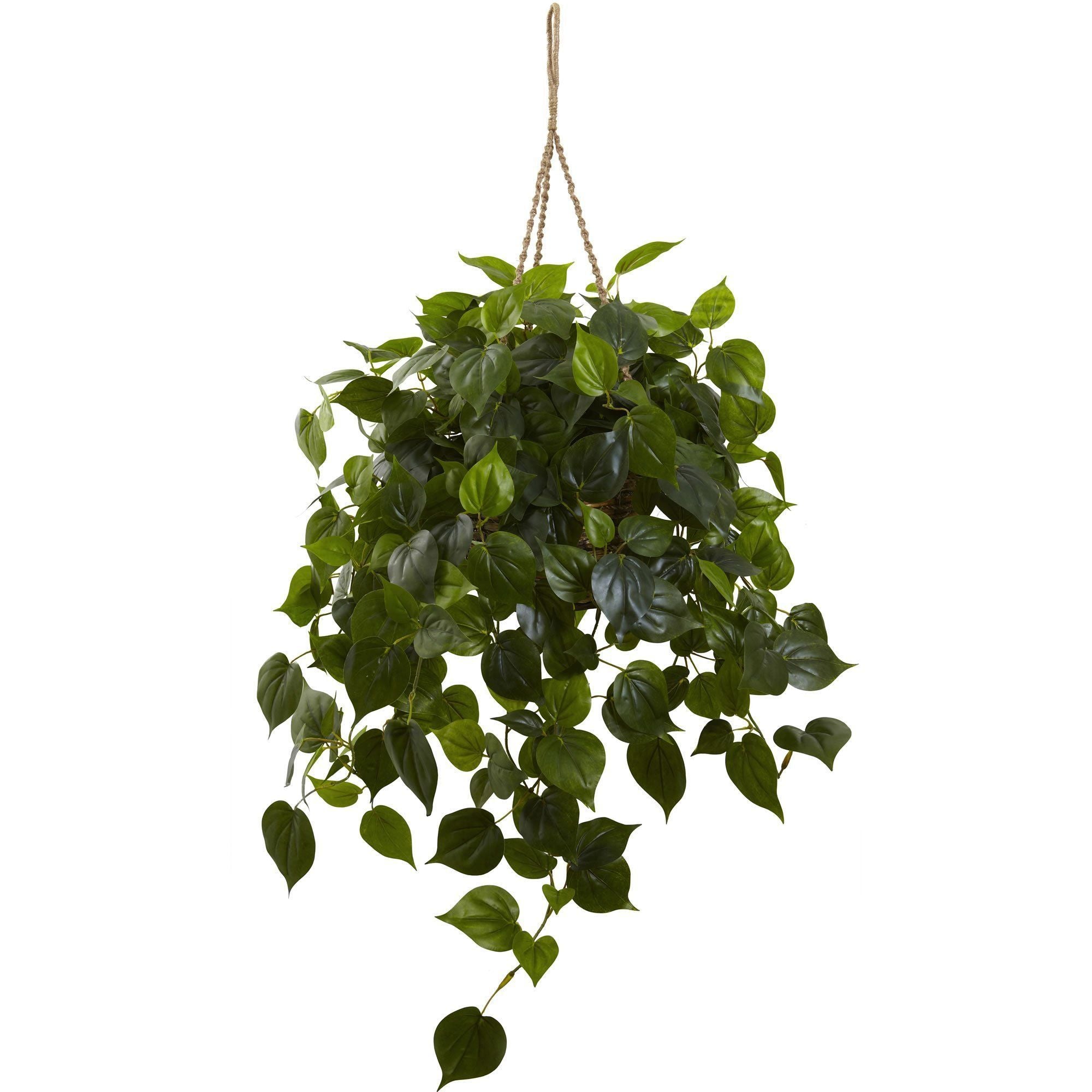 outdoor plant like philodendron Nearly Natural Indoor Outdoor Philodendron Hanging Basket UV Resistant
