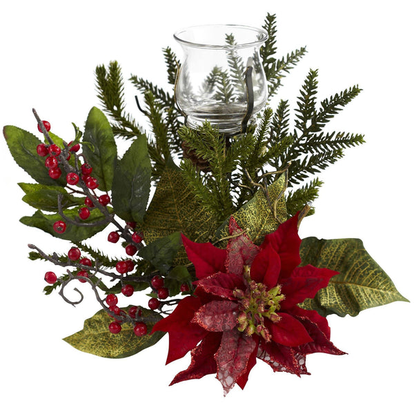 Poinsettia Candle Holder