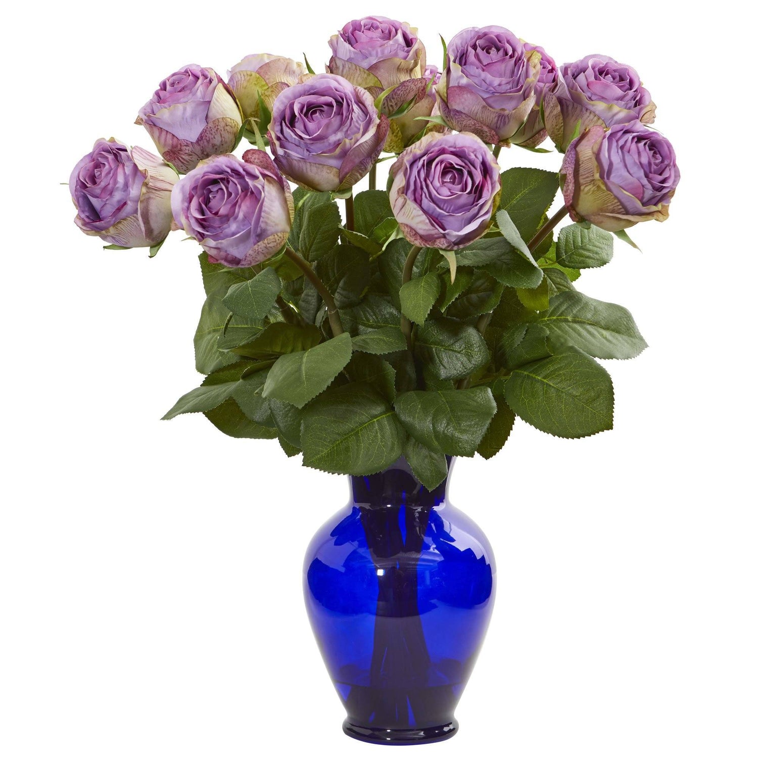 Rose Artificial Arrangement in Blue Vase