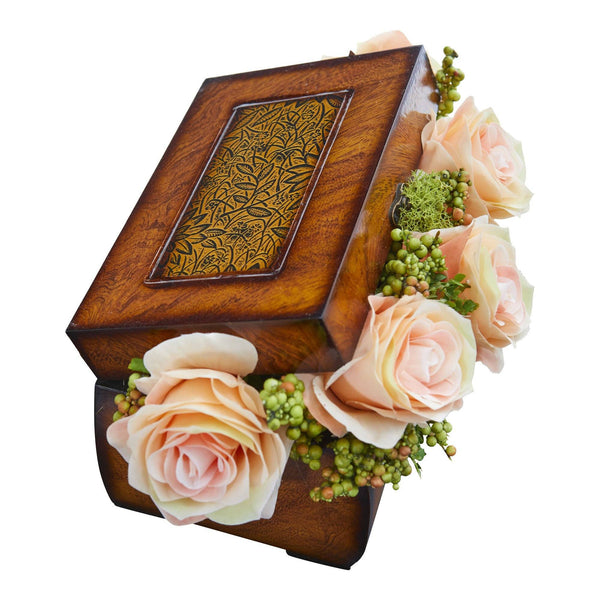 Roses Artificial Arrangement in Decorative Chest