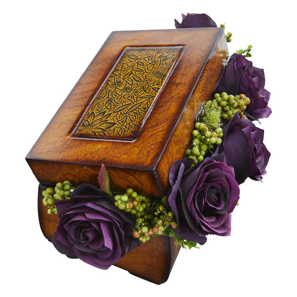 Roses Artificial Arrangement in Decorative Chest
