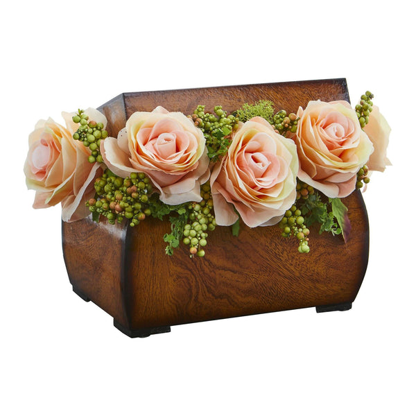 Roses Artificial Arrangement in Decorative Chest