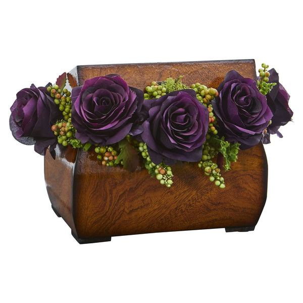 Roses Artificial Arrangement in Decorative Chest