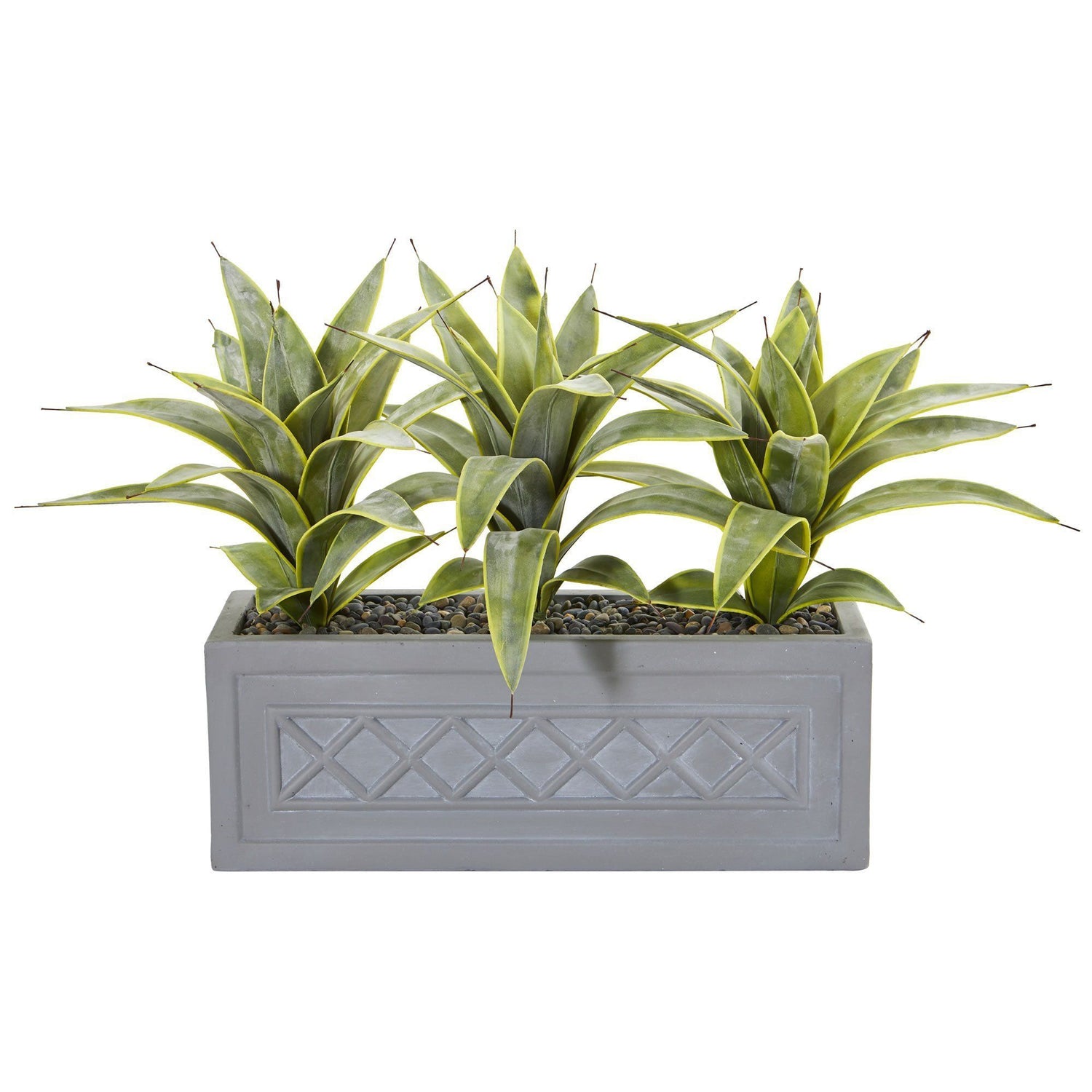 Sansevieria Artificial Plant in Stone Planter