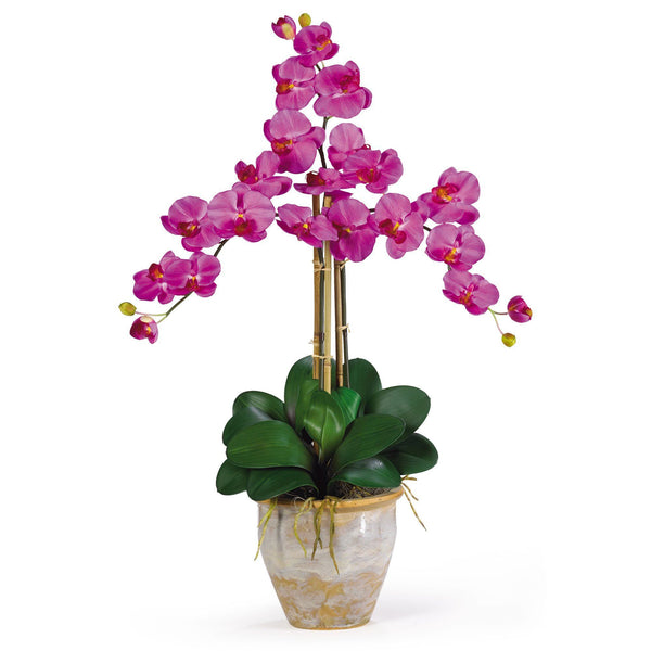 Triple Stem Phalaenopsis Silk Orchid Arrangement