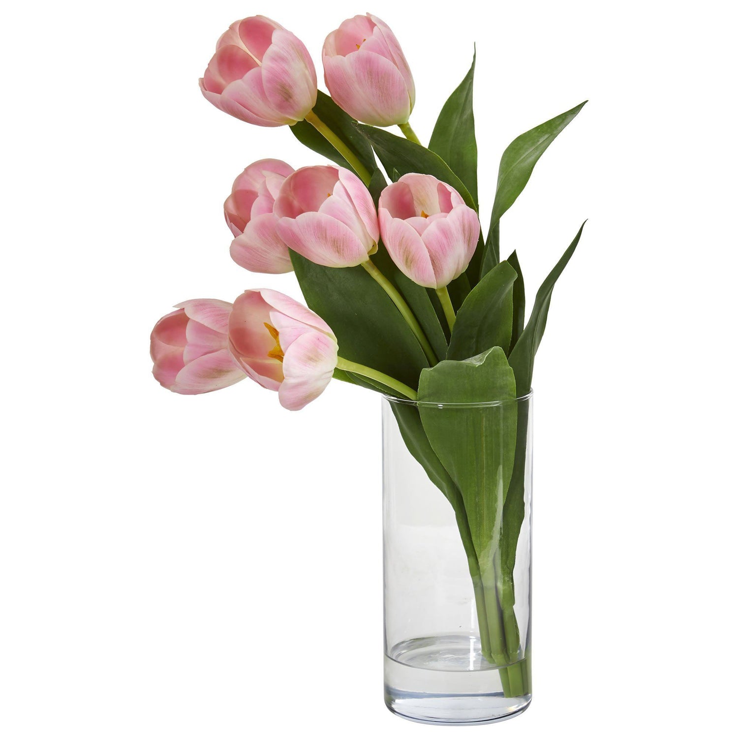 Tulip Artificial Arrangement in Cylinder Vase