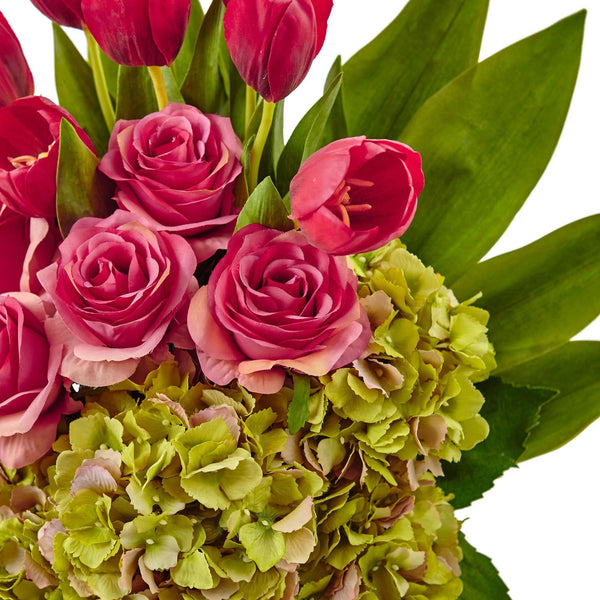 Tulip Rose & Hydrangea Arrangement