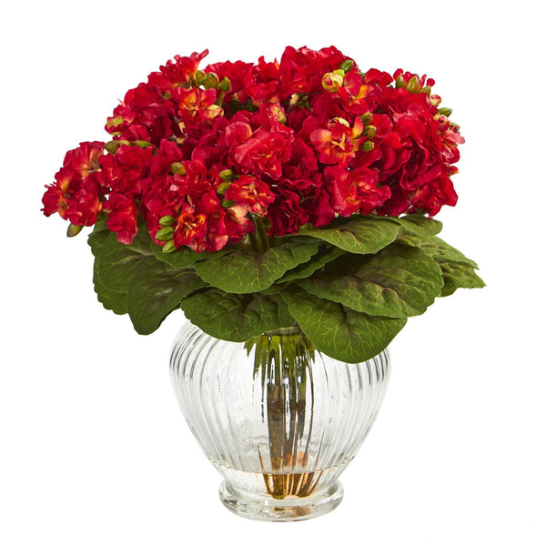 Violet Artificial Arrangement in Glass Vase