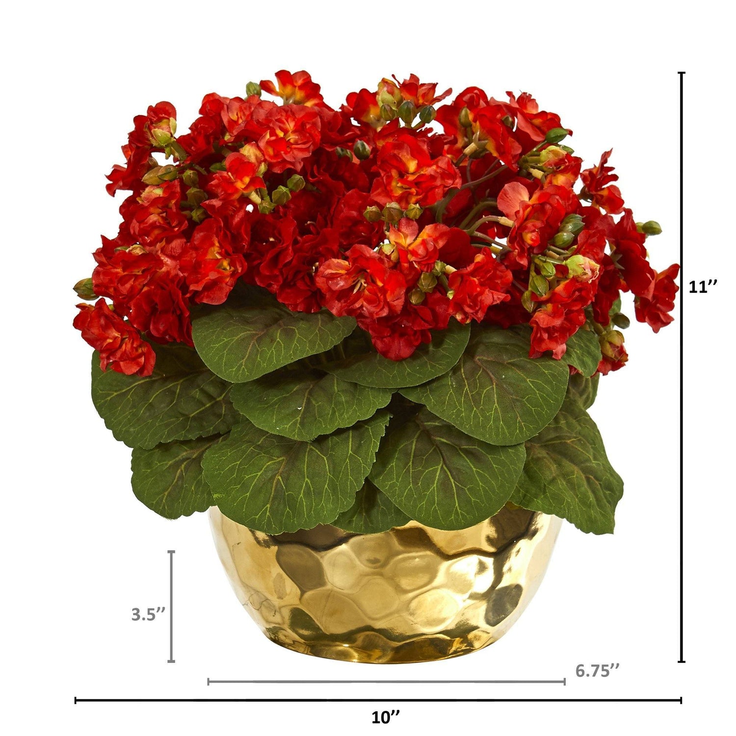 Violet Artificial Plant in Gold Vase