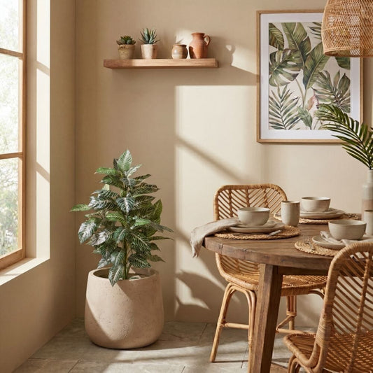 dining room with plants
