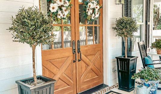 Cozy Summer Porch Decor with Artificial Outdoor Plants