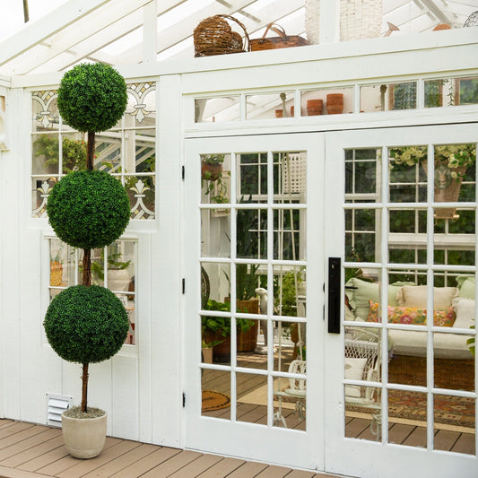 Sophisticated Summer Style with Artificial Topiary Trees