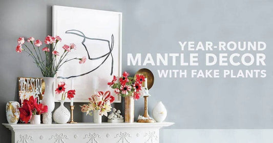 Year-Round Mantle Decor With Fake Plants