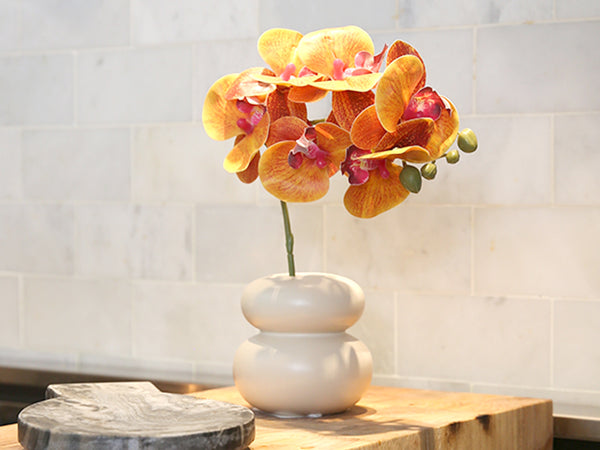 Artificial Flowers With Small Ceramic Vase Fake Silk Variety - Temu