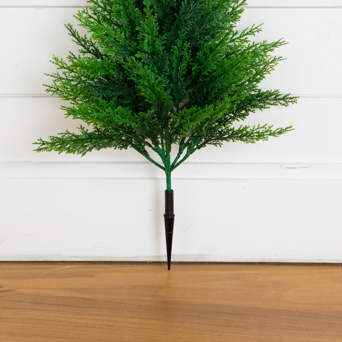22” UV Resistant Artificial Cedar Bush with Integrated Ground Stake (Indoor/Outdoor) - Set of 2