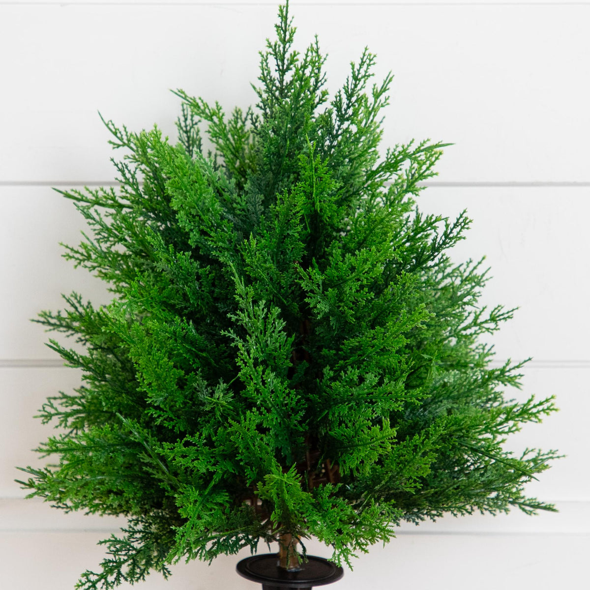 19” UV Resistant Artificial Cedar Bush with Integrated Ground Stake (Indoor/Outdoor) - Set of 2