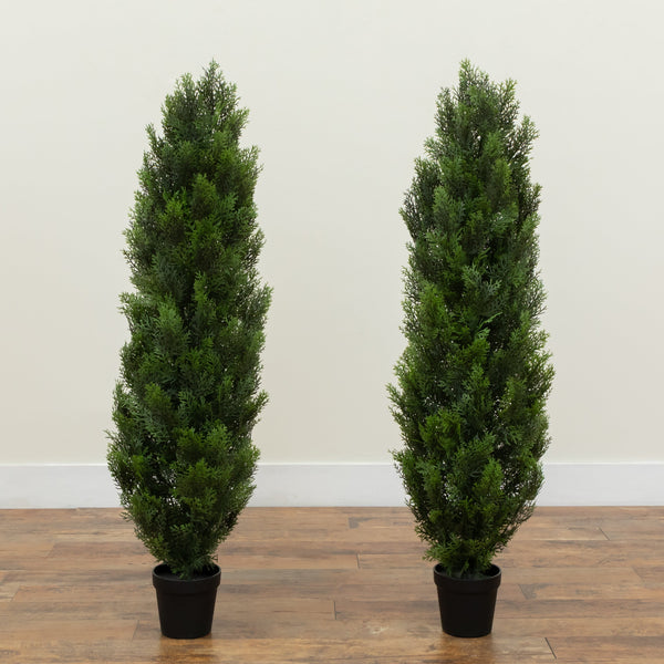 4’ Artificial Cedar Tree UV Resistant (Indoor/Outdoor) - Set of 2