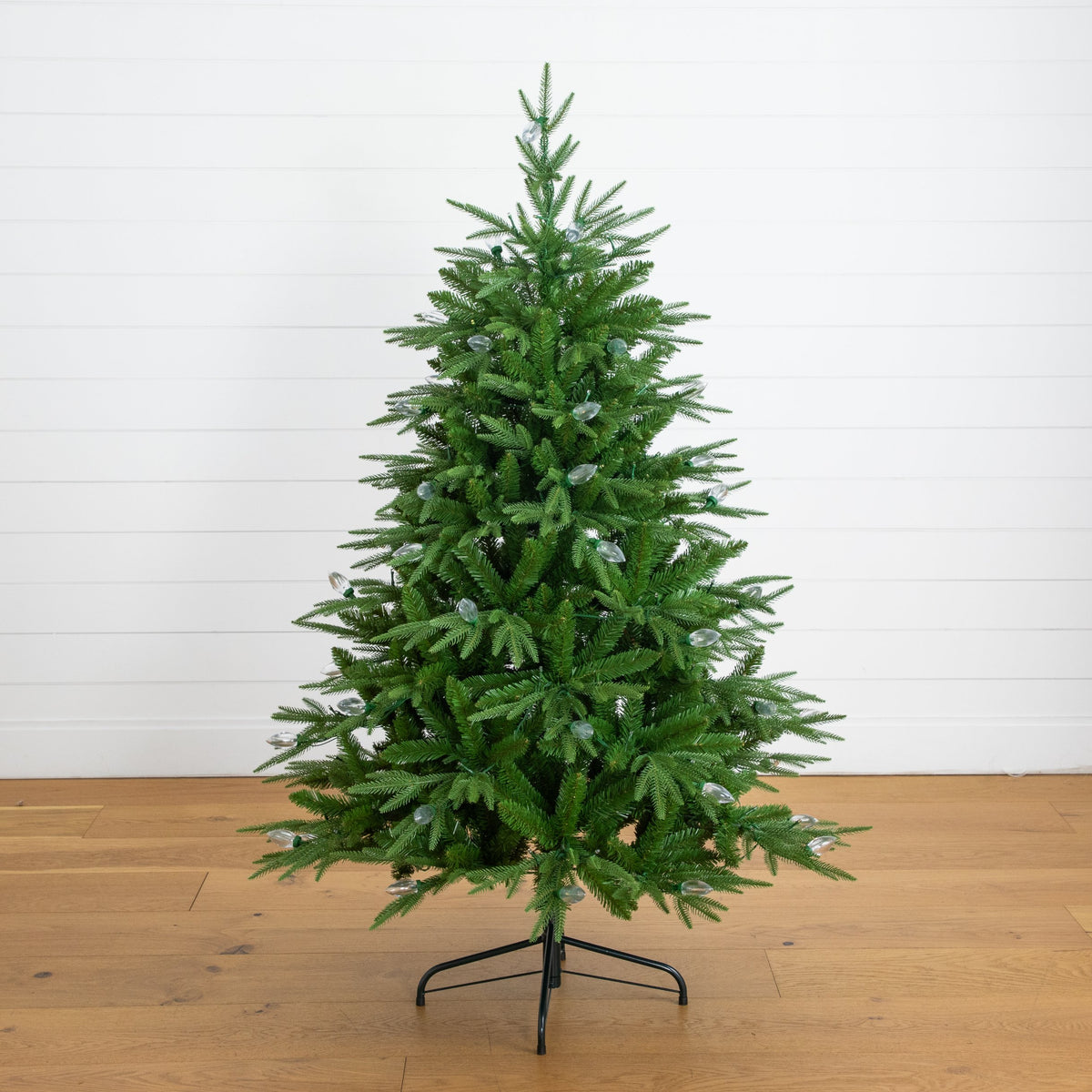 5' Pre-Lit Artificial Luxembourg Pine Christmas Tree with 170 Multicolored Traditional Bulb LED Lights