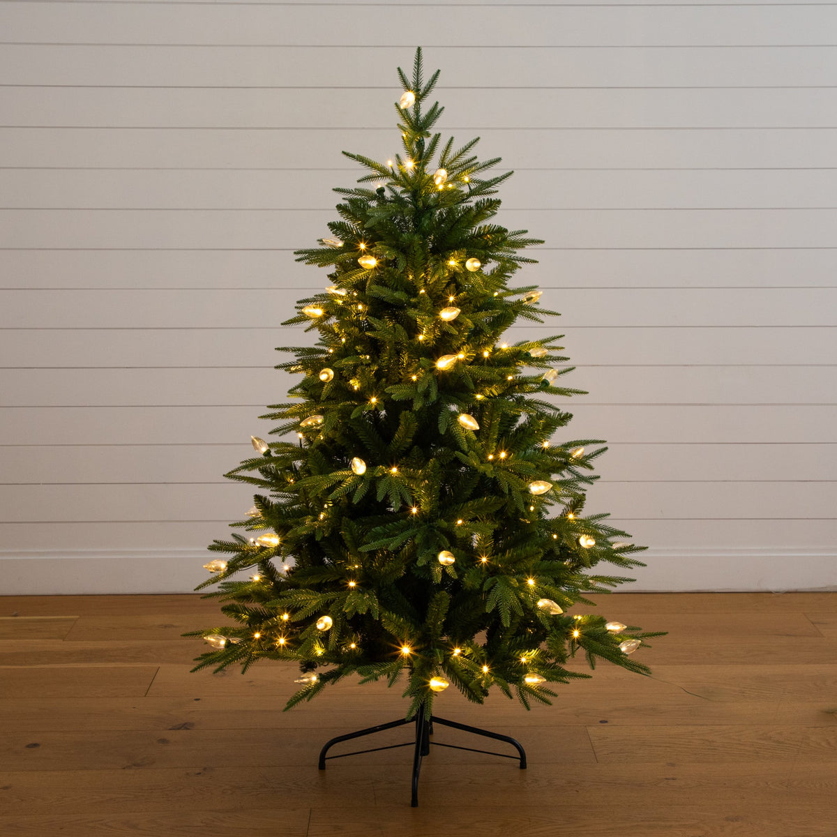 5' Pre-Lit Artificial Luxembourg Pine Christmas Tree with 170 Multicolored Traditional Bulb LED Lights