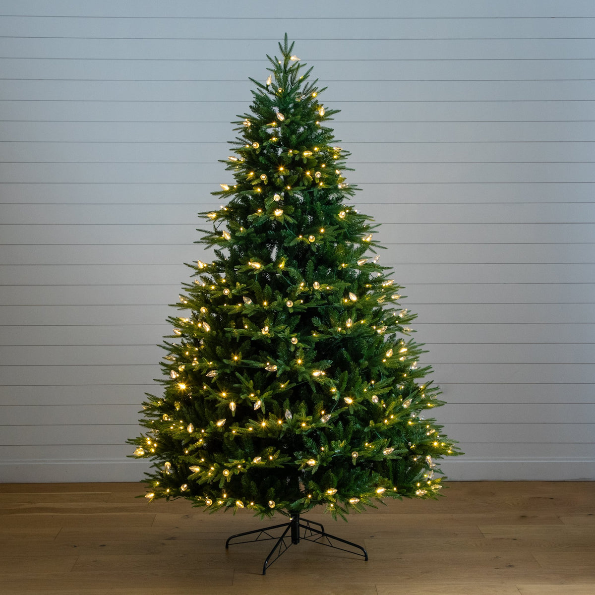8'  Pre-Lit Artificial Luxembourg Pine Christmas Tree with 500 Multicolored Traditional Bulb LED Lights