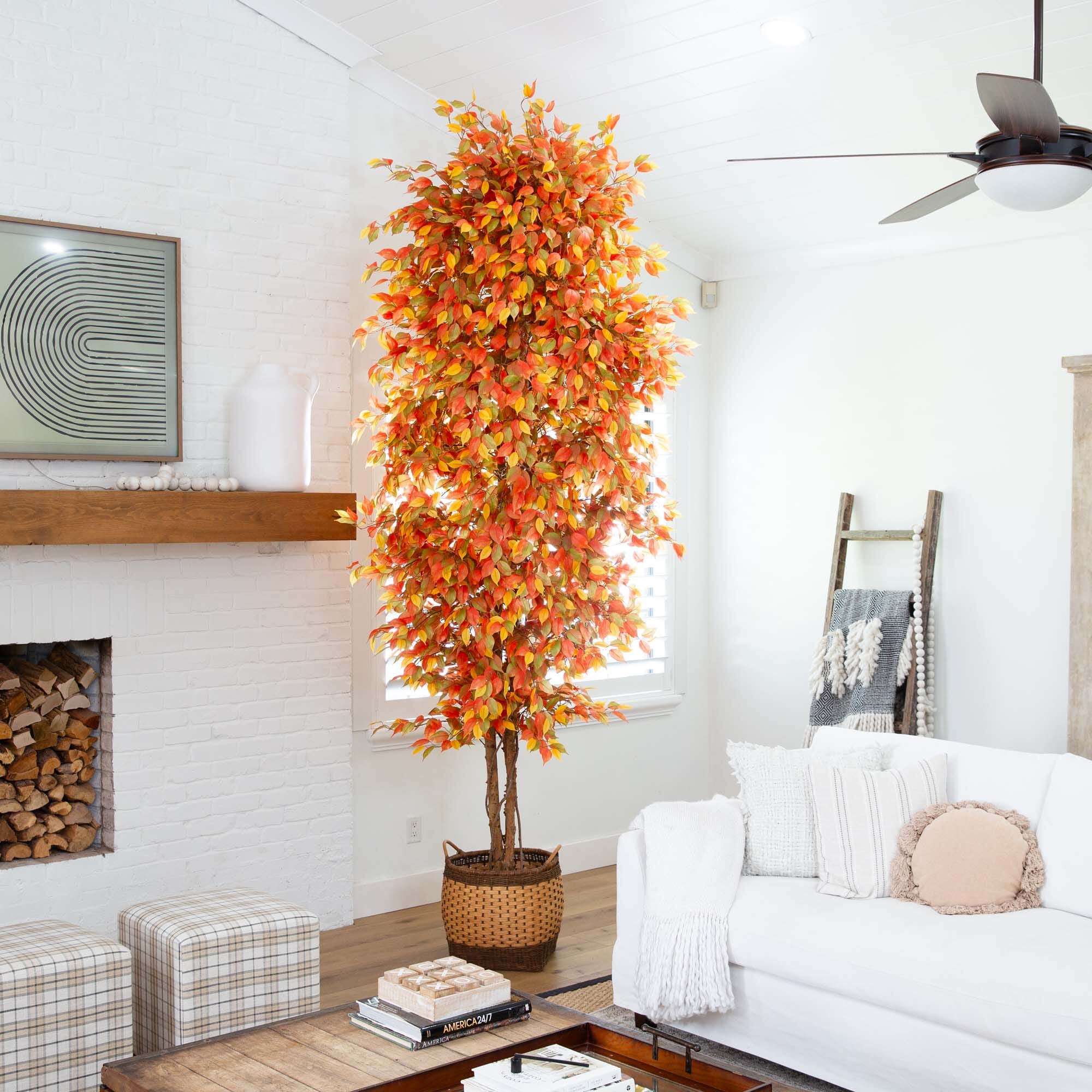 10’ Autumn Ficus Artificial Fall Tree | Nearly Natural