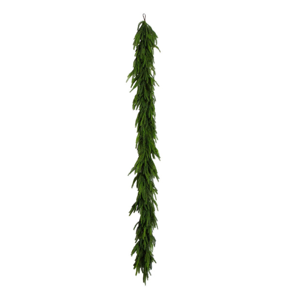 10' Artificial Real Touch Norfolk Island Pine Garland with Natural Look