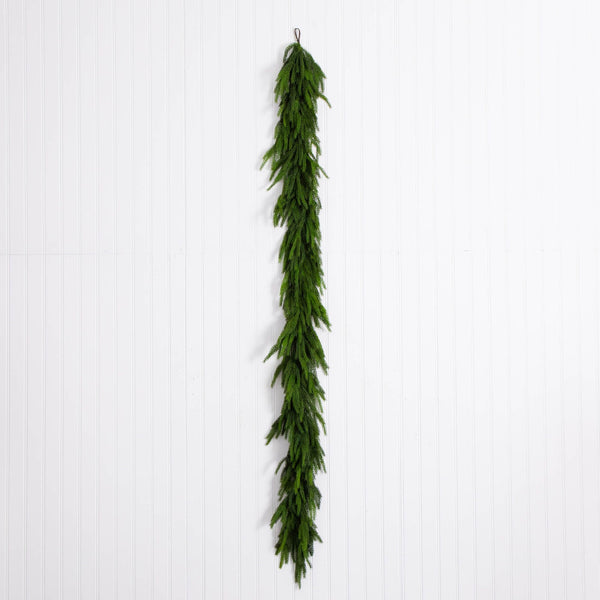 10' Artificial Real Touch Norfolk Island Pine Garland with Natural Look
