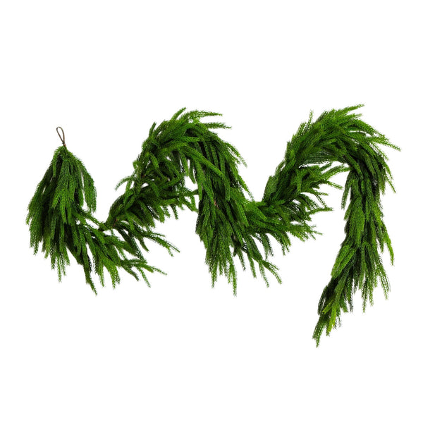 10' Artificial Real Touch Norfolk Island Pine Garland with Natural Look