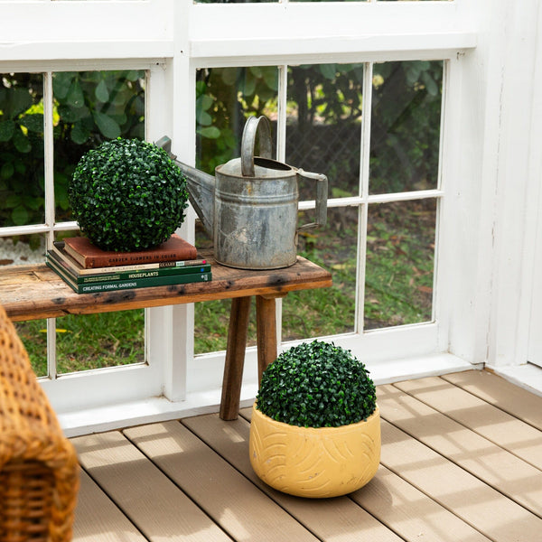 8" UV Resistant Artificial Boxwood Ball (Indoor/Outdoor) - Set of 4