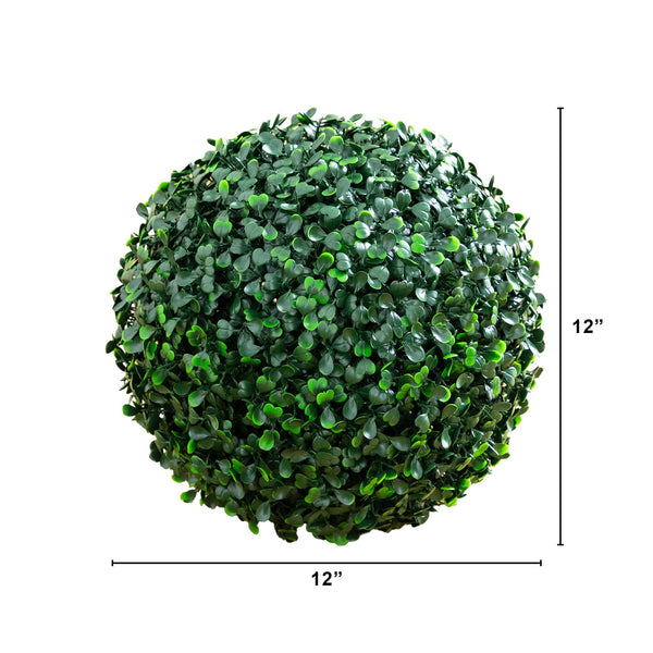 10" UV Resistant Artificial Boxwood Ball (Indoor/Outdoor) - Set of 2