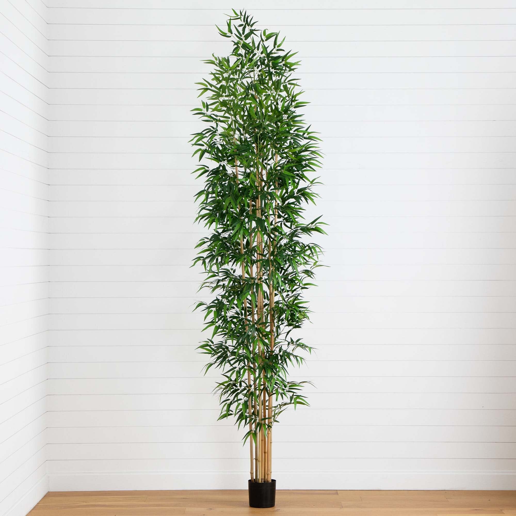 11' Artificial Bamboo Tree with Real Bamboo Trunks | Nearly Natural