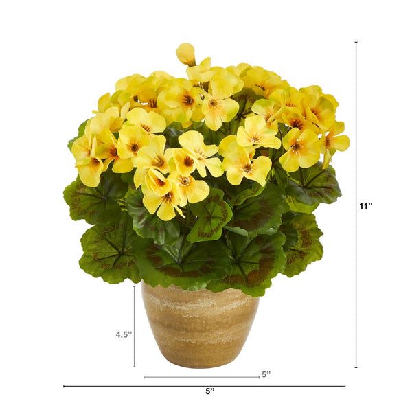 can geraniums be indoor plants 11” Geranium Artificial Plant in Ceramic Planter UV Resistant (Indoor/Outdoor)