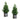 12” Artificial Mini Christmas Cedar Pine Tree in Metal Tin Planter - Set of 2